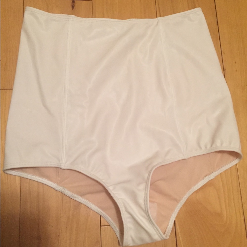 Kortni Jeane white metallic large swimmers